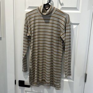 Anthropologie Gold and Silver Striped Sweater